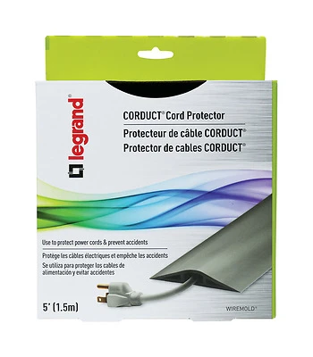 Wiremold CDG-5 Corduct Gray Cord Protector, 5 Ft x 2-1/2 In