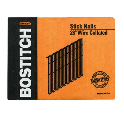 Bostitch S10D-FH Framing Nail, 3 in L, Steel, Round Head, Smooth Shank