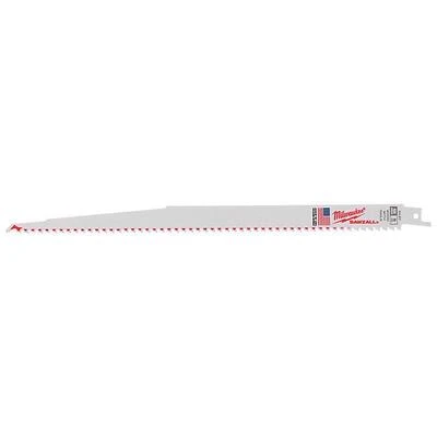 Milwaukee 48-00-5037 Reciprocating Saw Blade, Applicable Materials: Nail-Embedded Wood, 3/4 in W, 12 in L, 5 TPI