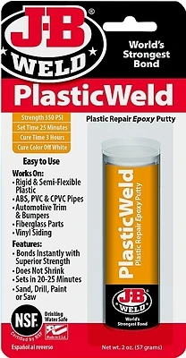 J-B Weld 8237 Kwik Plastik Epoxy Putty Stick, Off-White, 2 Oz.