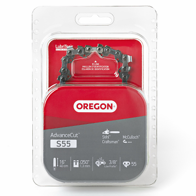 Oregon S55 Chainsaw Chain, 16 In., 55-Link, 3/8 In. Pitch
