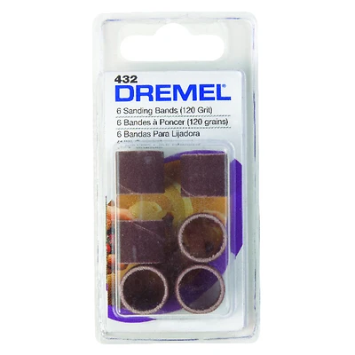 Dremel 5000432 Sanding Band, 1/2 In. Dia, 120 Grit, 6-Pk.