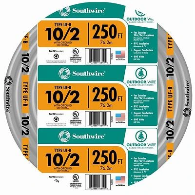 Underground Feeder Cable With Ground, 10/2, 250 Ft.