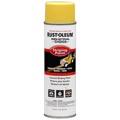 Rust-Oleum 1648838 Industrial Choice Yellow Striping Spray Paint, 18 Oz
