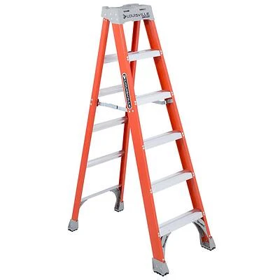 6-Ft. Step Ladder, Fiberglass, Type IA, 300-Lb. Duty