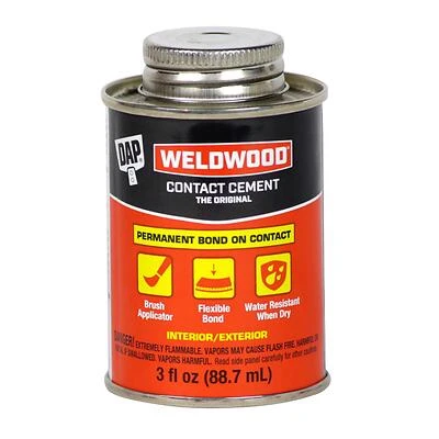Dap Weldwood 00107 Contact Cement, Tan, 3 Oz. Bottle