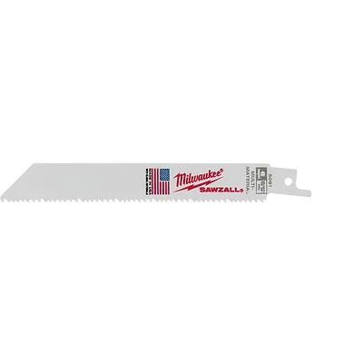 Milwaukee 48-00-5091 Reciprocating Saw Blade, 3/4 in W, 6 in L, 8/12 TPI, Bi-Metal Cutting Edge