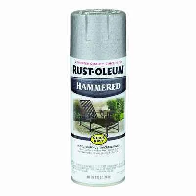 Rust-Oleum 7213830 Stops Rust Spray Paint, Silver Hammered, 12 Oz