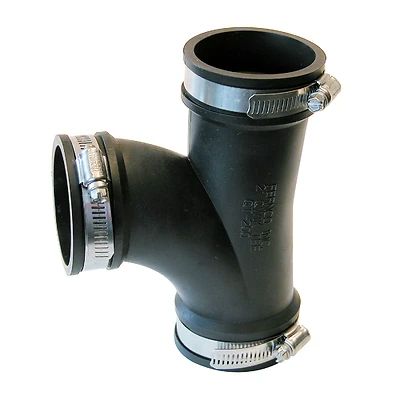 Fernco PQT-200 Qwik Tee, PVC Body, 2 In. DWV Pipe Fitting