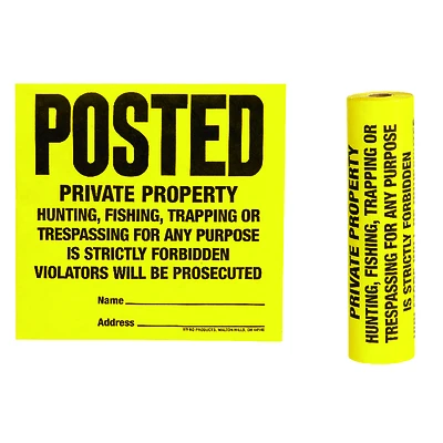 Hy-Ko 845771 Private Property Sign, Yellow/Black Tyvek, 11 x 11 In.