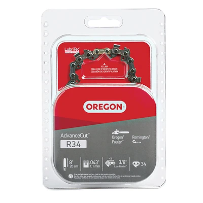 Oregon R34 Chainsaw Chain, 8 In. Bar, 0.043 Gauge, 34-Link