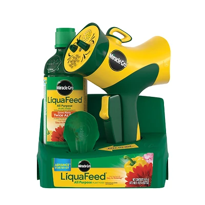 Miracle-Gro Liquafeed 1016112 All Purpose Plant Food Advance Starter Kit, 16 oz Bottle, Liquid, 12-4-8 N-P-K Ratio