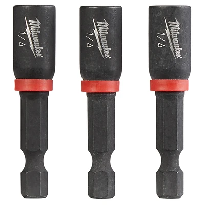 Milwaukee 49-66-4522 Nut Driver, 1/4 in Drive, 1-7/8 in L, 1/4 in L Shank, Hex Shank, 3/PK