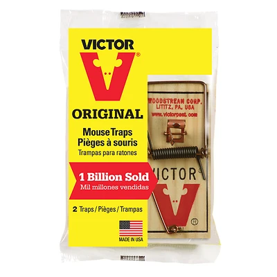 Victor M150 Wood Pedal Mouse Trap, Metal Bait Pedal, 2-Pk.