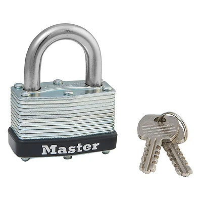 Master Lock 500D Keyed Padlock, Laminated Steel, 1-3/4 In.
