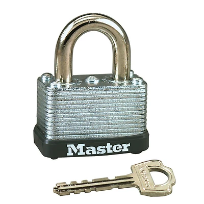Master Lock 22D Keyed Padlock, Laminated Steel, 1-1/2 In.