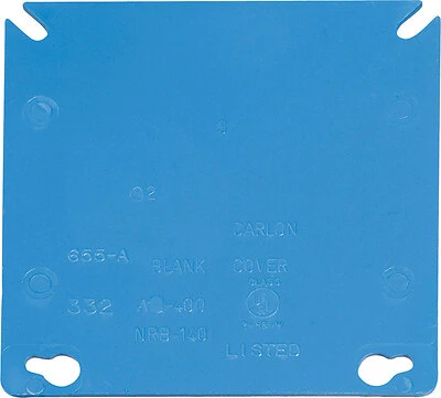 Carlon A400R-CAR 2-Gang Blank Box Cover, 4 In. Square