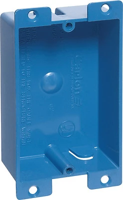 Carlon B108R-UPC Single Gang Switch & Outlet Box, Shallow, Flanged, Old Work, PVC