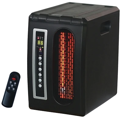 Qde1320 Electric Infrared Heater, 1500 Watts, 5120 Btu, 1000 Sq-ft, Silver