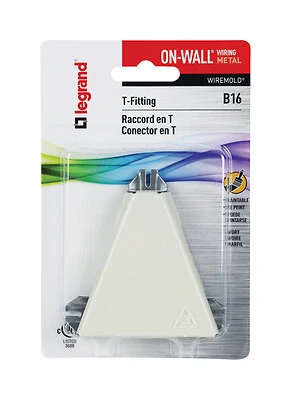 Wiremold B-16 Raceway T-Fitting, Metal, Ivory