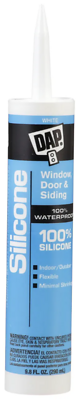DAP Silicone Rubber Sealant, White, 10.1 fl-oz