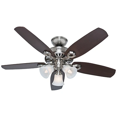 Hunter Builder Ceiling Fan, 3 Lights, Brushed Nickel, 42-In.