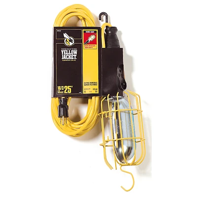 Yellow Jacket 75W Incandescent Trouble Light, 25 Ft. Cord, Outlet