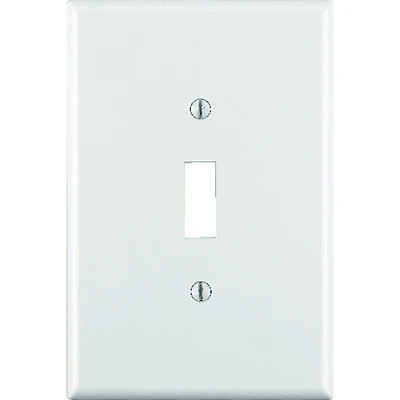 Leviton 88101 Wallplate, 5-1/4 in L, 3-1/2 in W, 1-Gang, Thermoset Plastic, White, Smooth