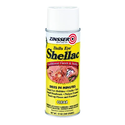 Zinsser 408 Bulls Eye Clear Shellac Aerosol Sealer, 12 oz