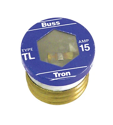 Plug Fuse, Type TL, Time Delay, 15-Amp, 3-Pk.