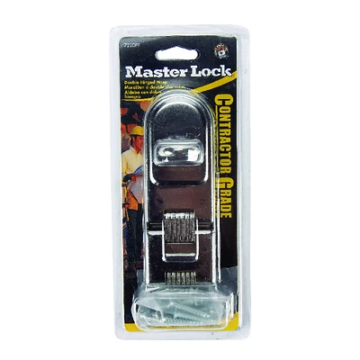 Master Lock 722DPF Double Hinge Hasp, 7-3/4 In, Hardened Steel
