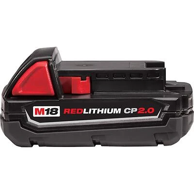 Milwaukee M18 REDLITHIUM 48-11-1820 Rechargeable Battery Pack, 18 V Battery, 2 Ah, 1 hr Charging