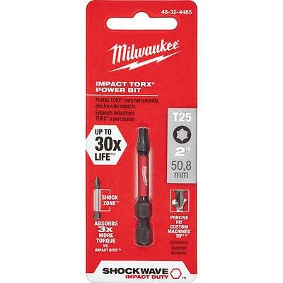 Milwaukee 48-32-4485 Shockwave T25 Torx Power Bit, 2 In.