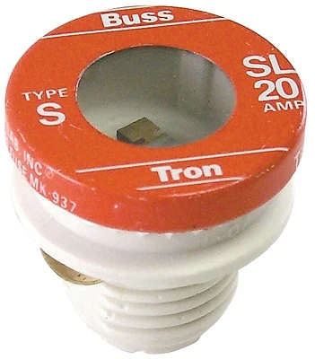 Plug Fuse, Type SL, 20-Amp, 3-Pk.