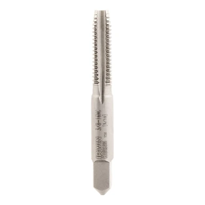 Irwin 8134 Fractional Tap, 3/8-16 NC, Plug Tap, 4-Flute