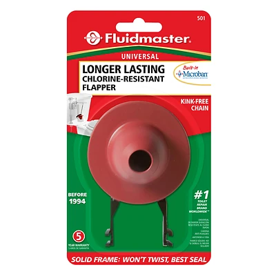 Fluidmaster 501P21 Toilet Flapper, Red Rubber, 2 In.