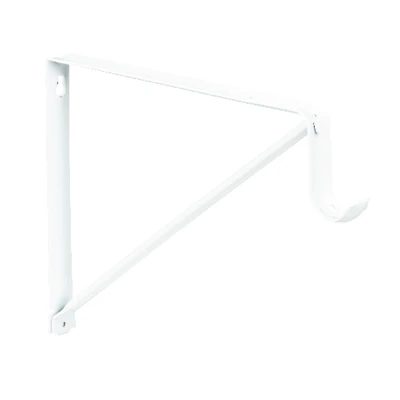 White Steel Closet Shelf & Rod Bracket, 10-3/4 In.