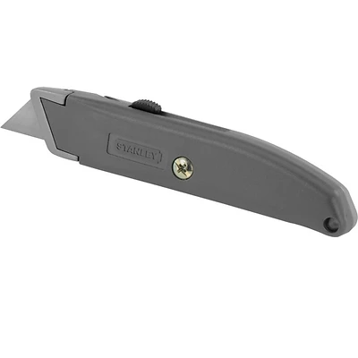 STANLEY 10-175 Utility Knife, 2-7/16 in L Blade, 3 in W Blade, HCS Blade, Straight Handle, Gray Handle