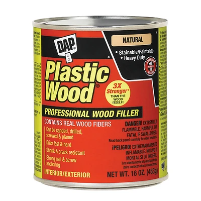Dap 21506 Plastic Wood Wood Filler, Natural Color, 16 Oz