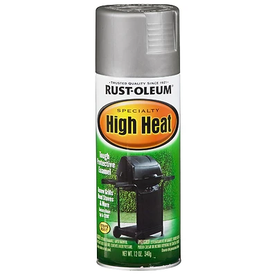 Rust-Oleum 7716830 High Heat Spray Paint, Satin Silver, 12 Oz