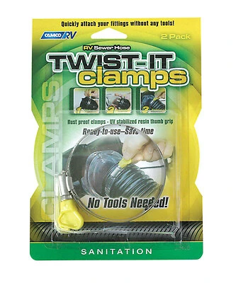 Camco USA 39553 Twist-It Clamp, 1.2 in L, Metal, Multi-Color