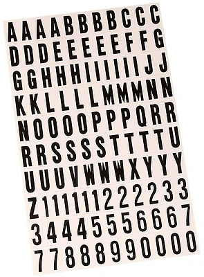 Hy-Ko MM-6 Address Number & Letter Set, Black Vinyl, 3/4-In., 10-Pk.