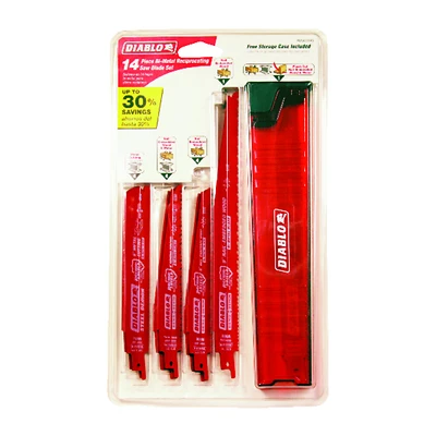 Diablo DS0014S Reciprocating Saw Blade Set, Steel & Demolition, 14-Pc.