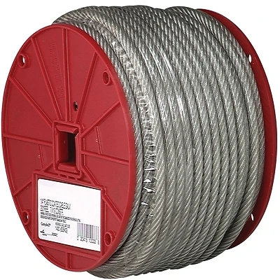 Campbell Galvanized Aircraft Cable, 1/8-3/16 In., 7x7, 250 Ft.