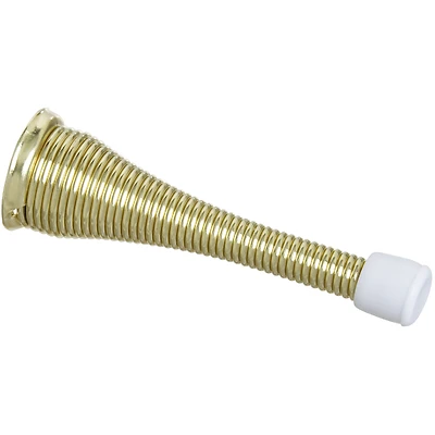National Hardware N184-291 Wall-Mount Door Stop, 3 In., Bright Brass, 2-Pk.