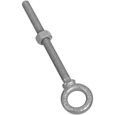 National Hardware Eye Bolt, 1/2-13 x 6 In., Galvanized Steel, with Hex Nut