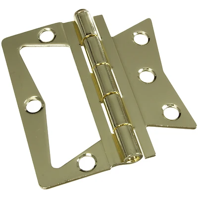National Hardware N244-806 Brass Non-Mortise Hinges, 3-1/2 In., 2-Pk.