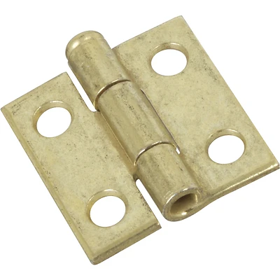 National Hardware N141-622 Narrow Hinge, 1 x 1 In., Dull Brass, 2-Pk.