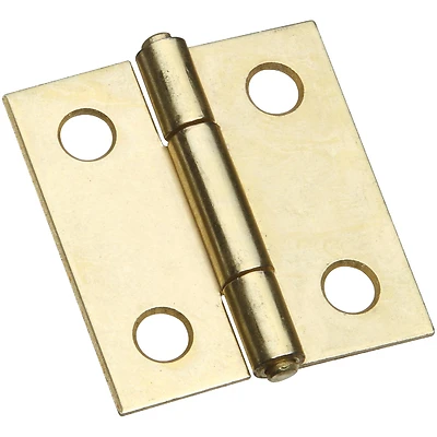 National Hardware N146-068 Narrow Hinges, 1-1/2 In., Dull Brass, 2-Pk.