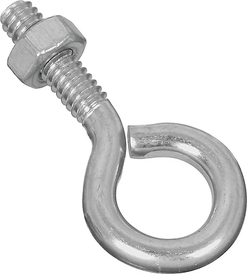 National Hardware N221-374 Eye Bolt With Nut, 1/4 x 2 In, Zinc-Plated Steel